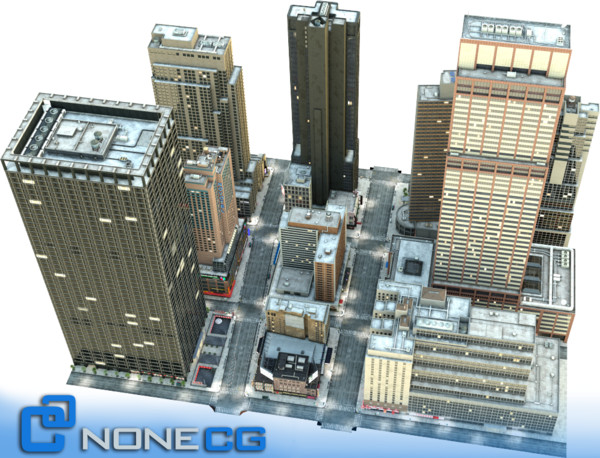 3d model new york broadway 7th - NYC Broadway - 7th Avenue Set 2... by NONECG